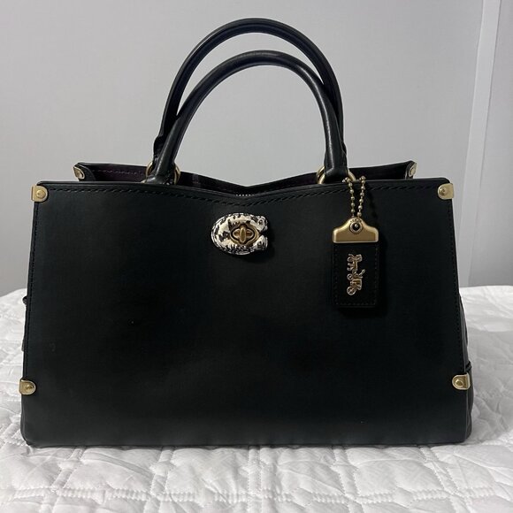 Coach Mason Carryall With Snakeskin Detail Black - Picture 2 of 16